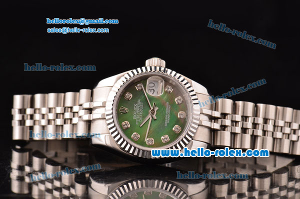 Rolex Datejust Lady 2813 Automatic Steel Case withStianless Steel Strap and Grey MOP Dial ETA Coating - Click Image to Close